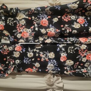 Dear Scarlett Floral Black Top with Pink and White Accents